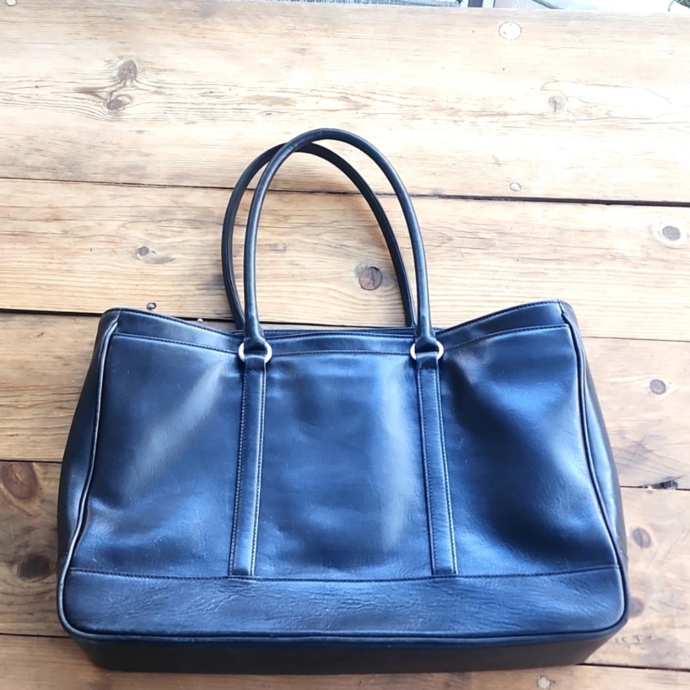 Coach 5333 Black Leather Metro Business Satchel tote briefcase